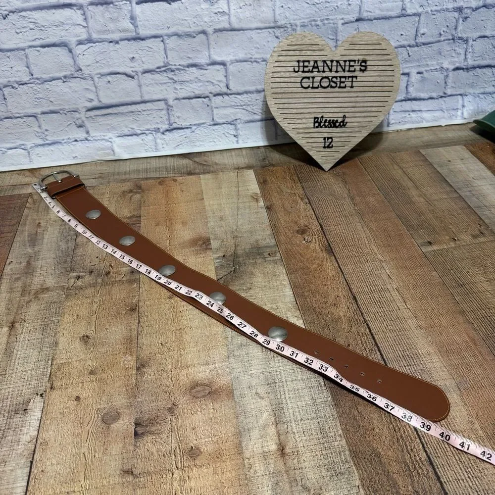 Vintage y2k express wide leather studded belt